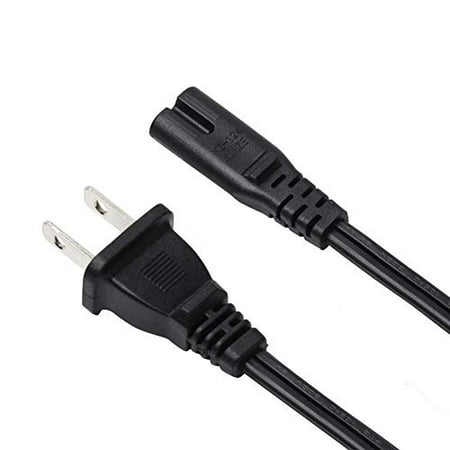 Black C-7/1-15P Branded 10ft 18AWG Figure 8 Shape AC Power Cord Cable w/o Polarized 